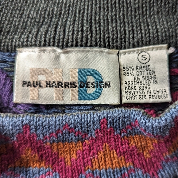 Vintage Paul Harris Design thick Sweater Fair Isle Floral Pattern Size Small - Picture 2 of 7